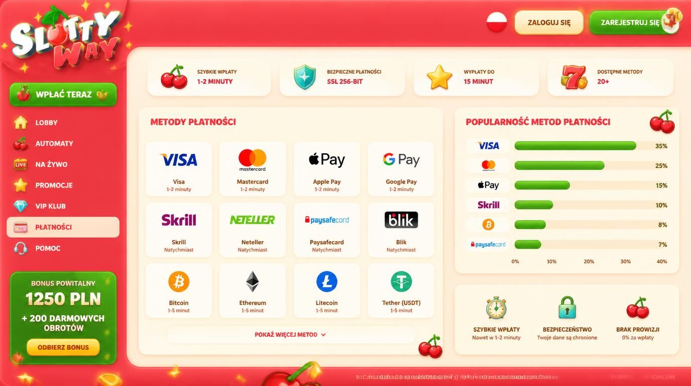 Różne metody wpłat – Visa, portfel elektroniczny, krypto, Paysafecard